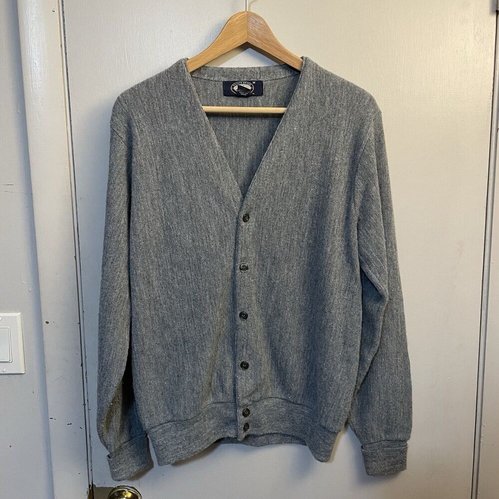 Vintage 1990s Knights Bridge Gray Cardigan Made in USA - Men’s M